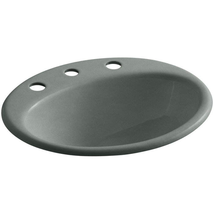 Kohler Farmington Metal Oval DropIn Bathroom Sink with Overflow